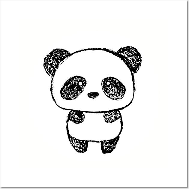 Cute Baby Panda Drawn with Charcoal #3 - 1000Pandas by Amanda Farrell Wall Art by 1000 Pandas